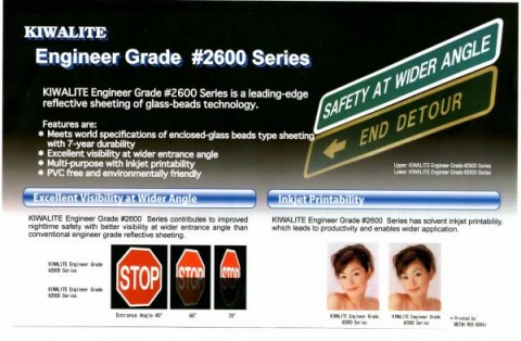 สติกเกอร์สะท้อนแสง Kiwalite Engineer Grade 2600 series 