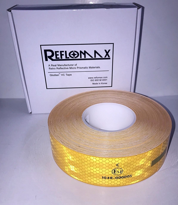 แถบสะท้อนแสง Reflomax สีเหลือง แถบสะท้อนแสง Reflomax สีเหลือง