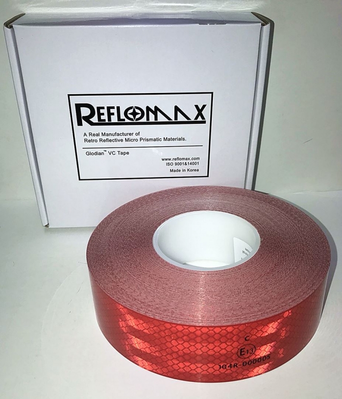แถบสะท้อนแสง Reflomax สีแดง แถบสะท้อนแสง Reflomax สีแดง